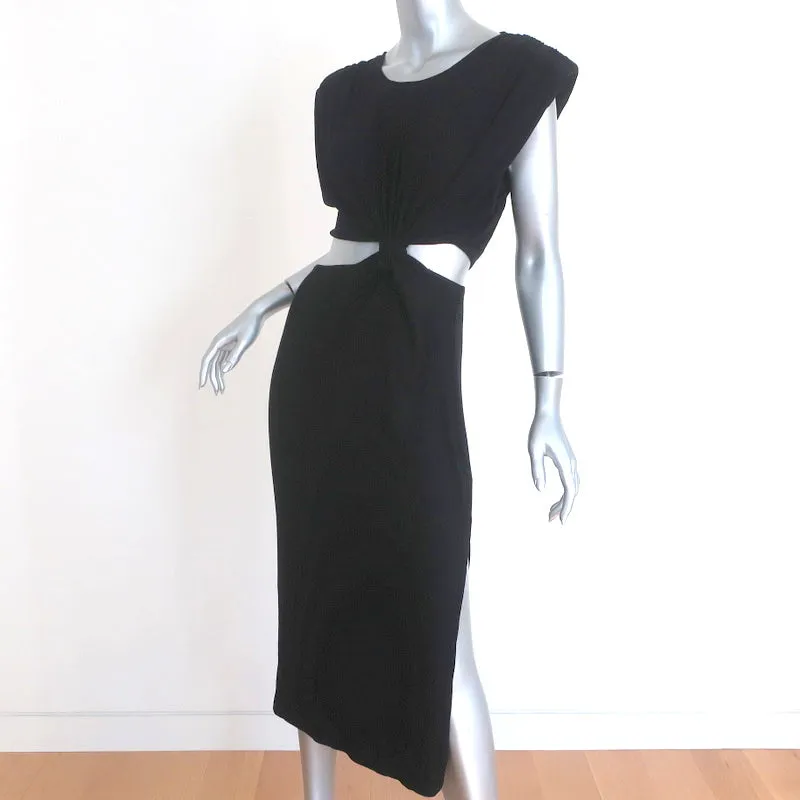 LNA Cutout Dress Tailor Black Ribbed Jersey Size Large NEW