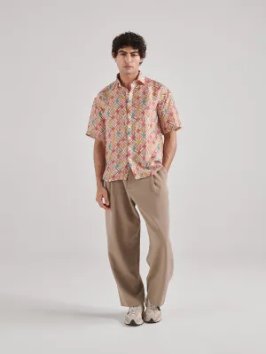 Lozenge Multicolor Drop Shoulder Shirt