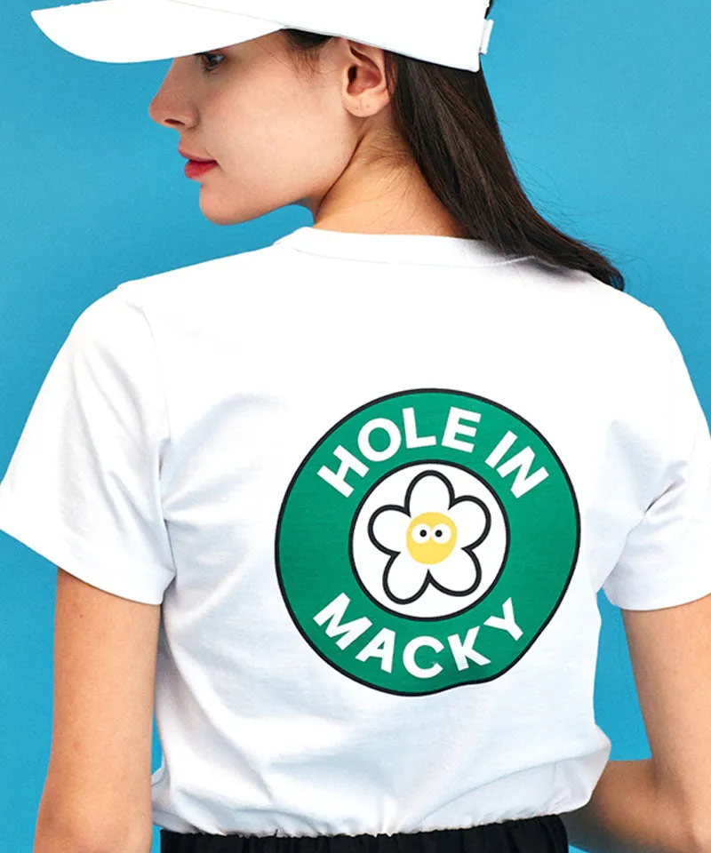 MACKY Golf: Hole-In Cup T-Shirt - White-Green