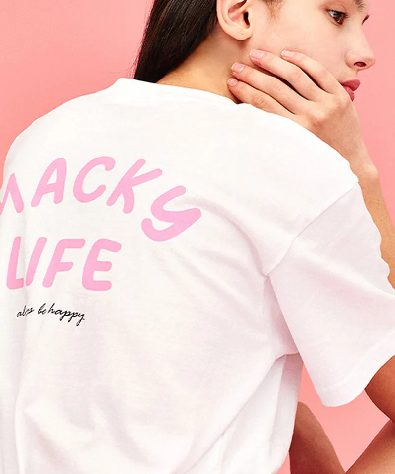 MACKY Golf: Life Patch T-Shirt - White-Pink