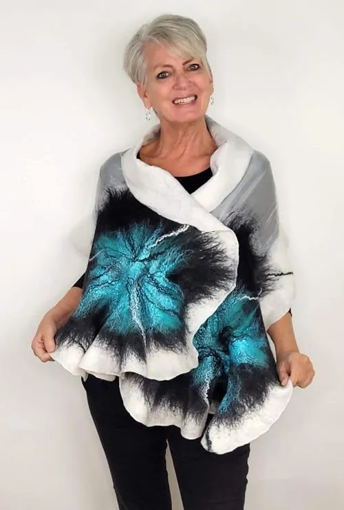 Makanuda Hand-Felted "Sunflower" Shawl