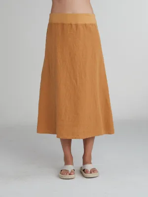 Manuka Linen Midi Skirt