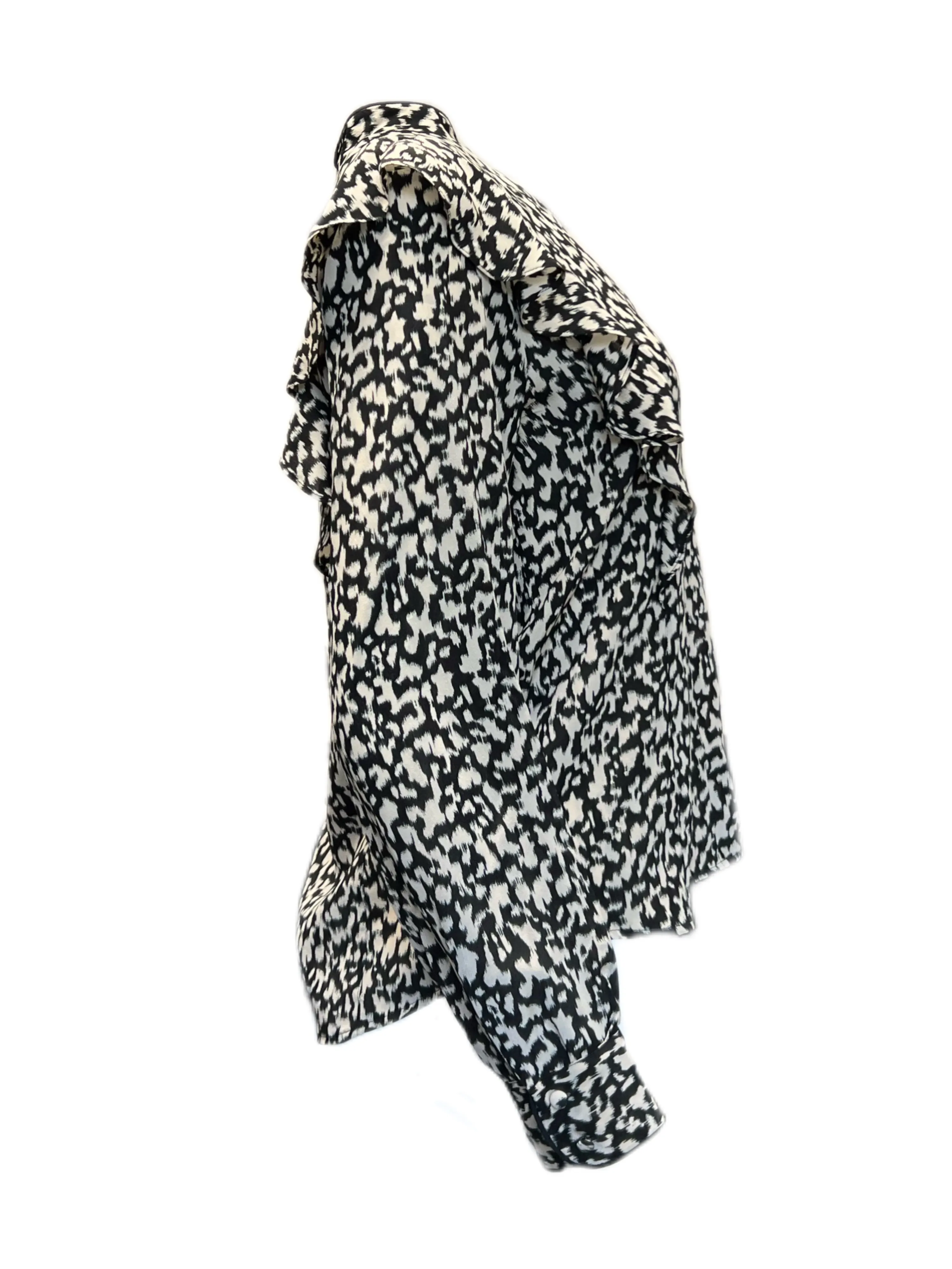 Marella By Max Mara Women's Nero Guaina Printed Silk Blouse Size 4 NWT