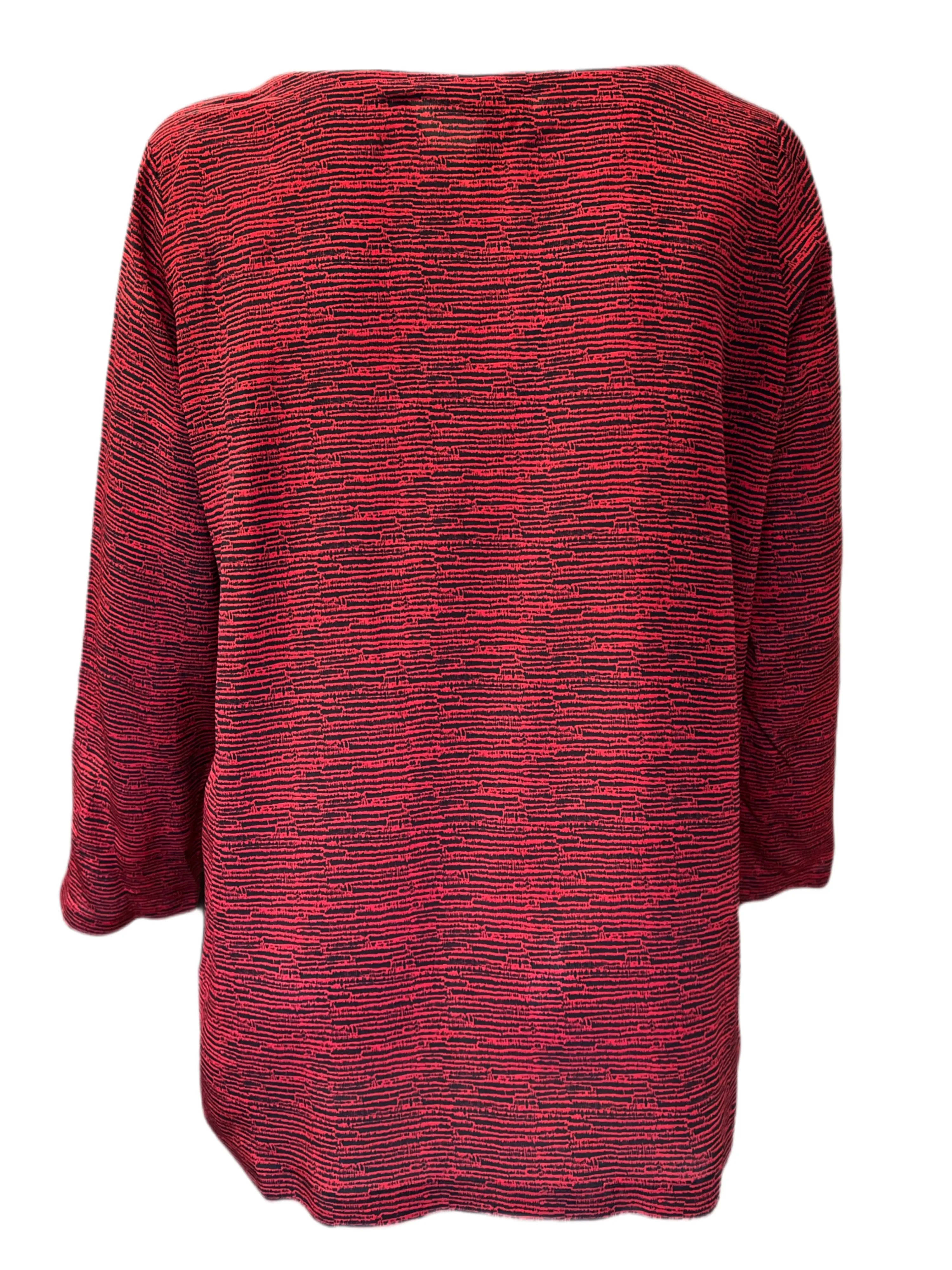 Marina Rinaldi Women's Red Batavia Printed Silk Blouse Size 20W/29 NWT