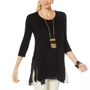 MarlaWynne WynneLayers Women's Mixed Media T-Shirt With Seaming