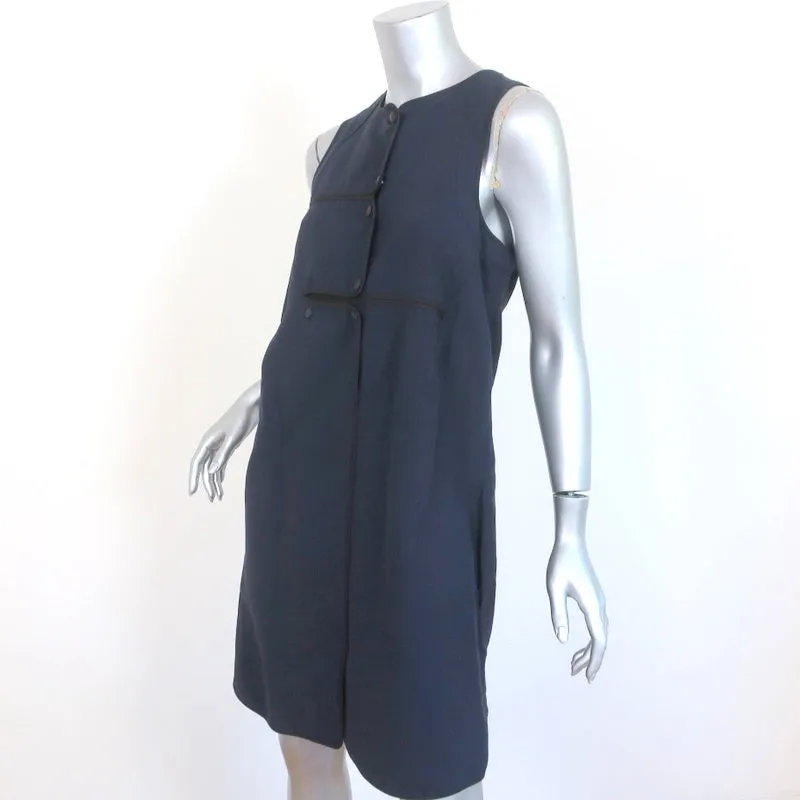 Marni Summer Edition 2011 Dress Navy Cotton-Linen Size 40 Sleeveless Shift