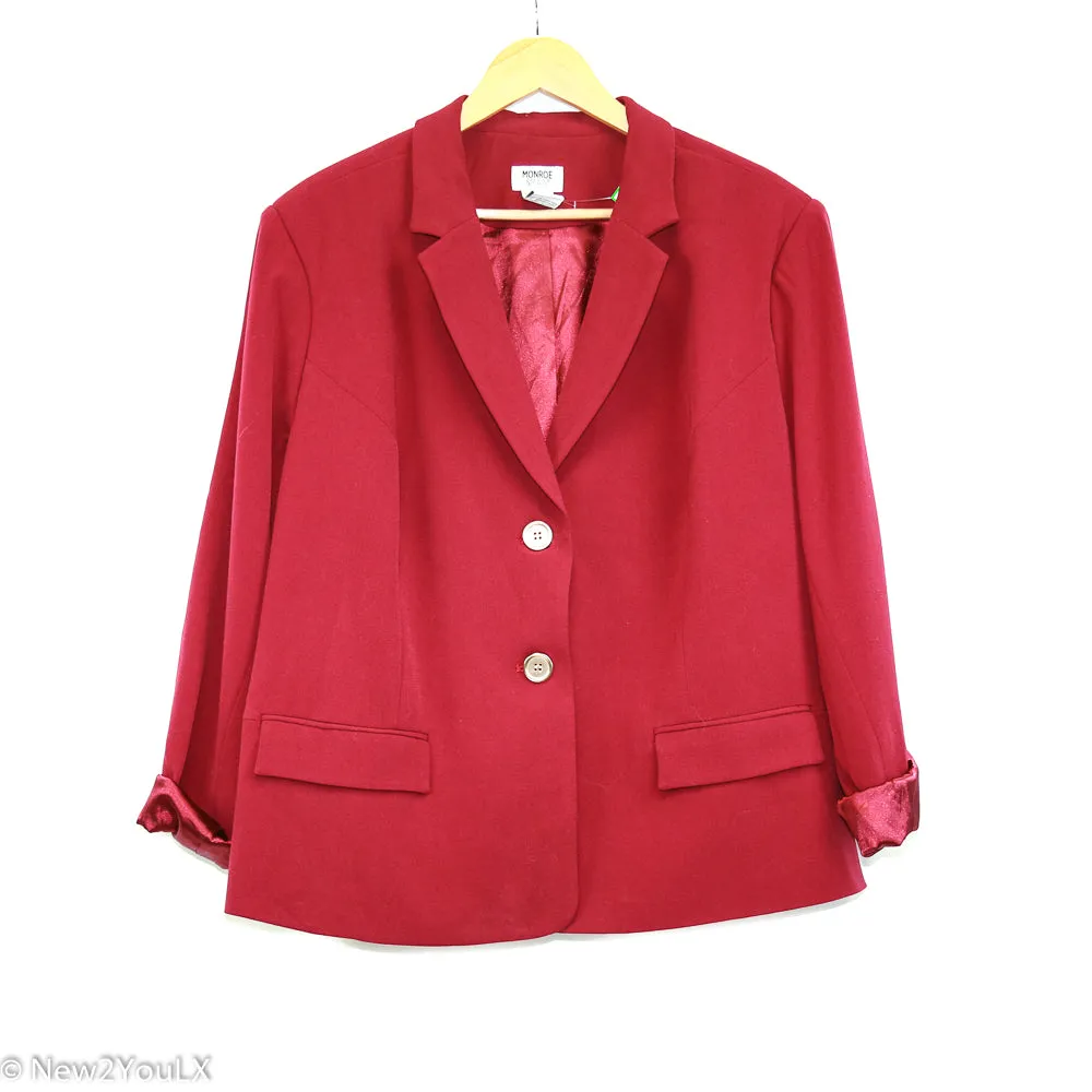 Maroon Cuffed Blazer (Monroe & Main)