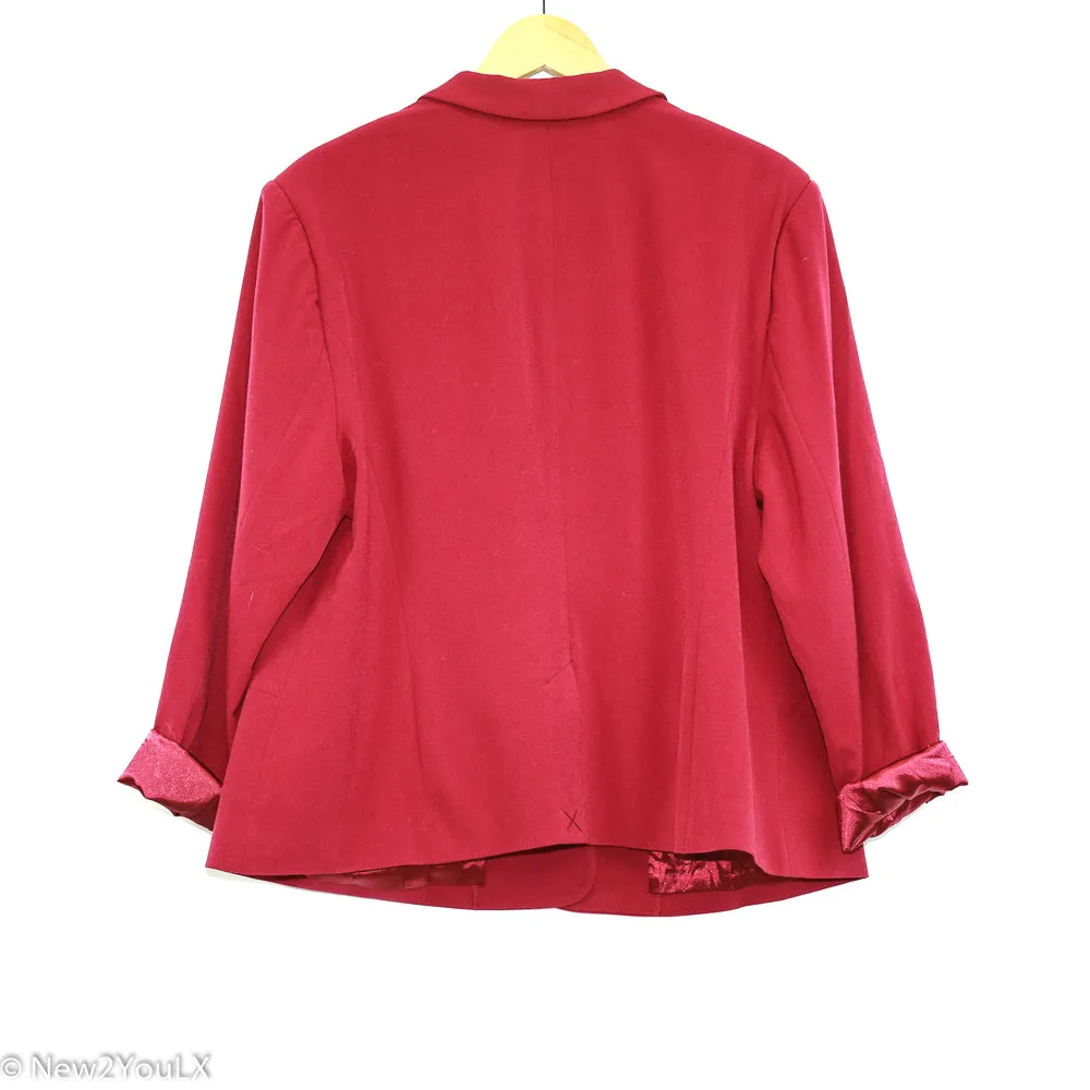 Maroon Cuffed Blazer (Monroe & Main)