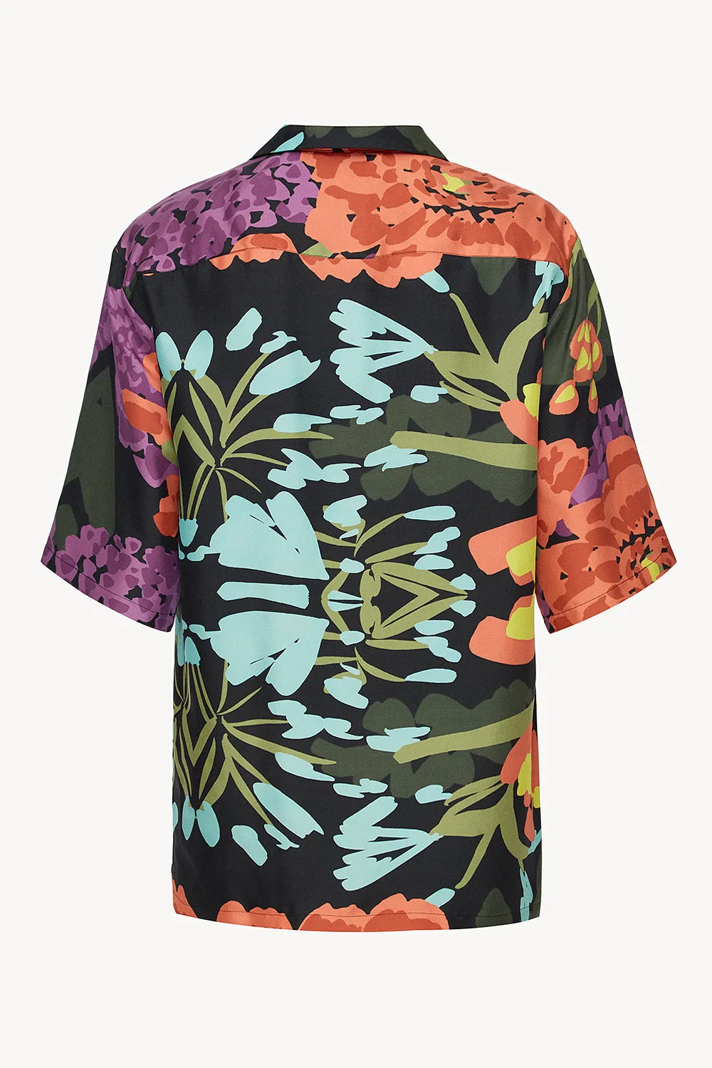 Men short-sleeved shirt in floral black