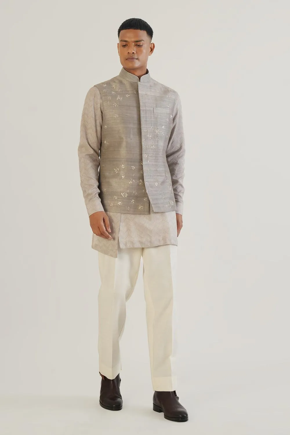 Metallic Hand Embroidered Jawahar Jacket