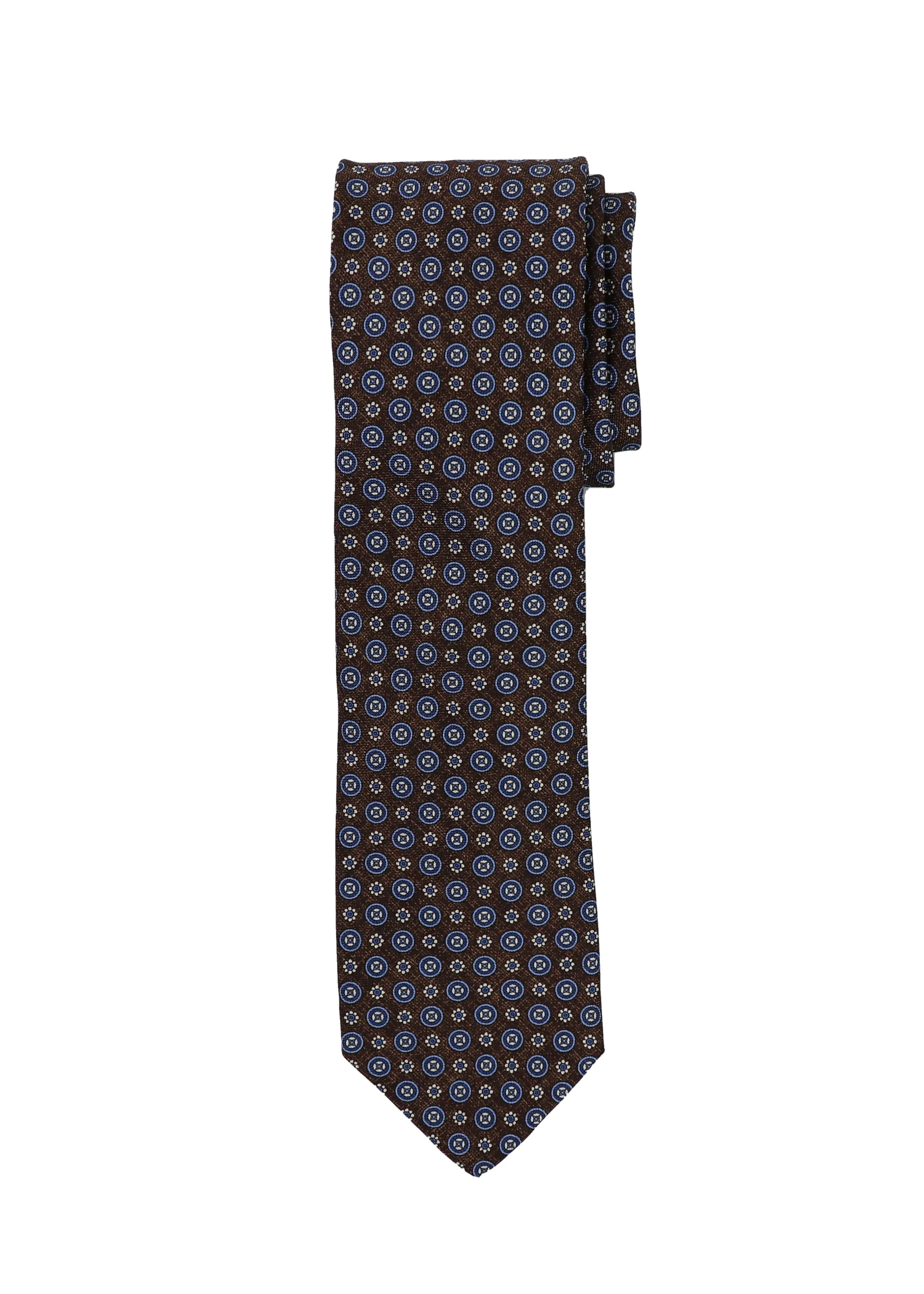 Mini Medallion Necktie in Chocolate