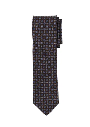 Mini Medallion Necktie in Chocolate