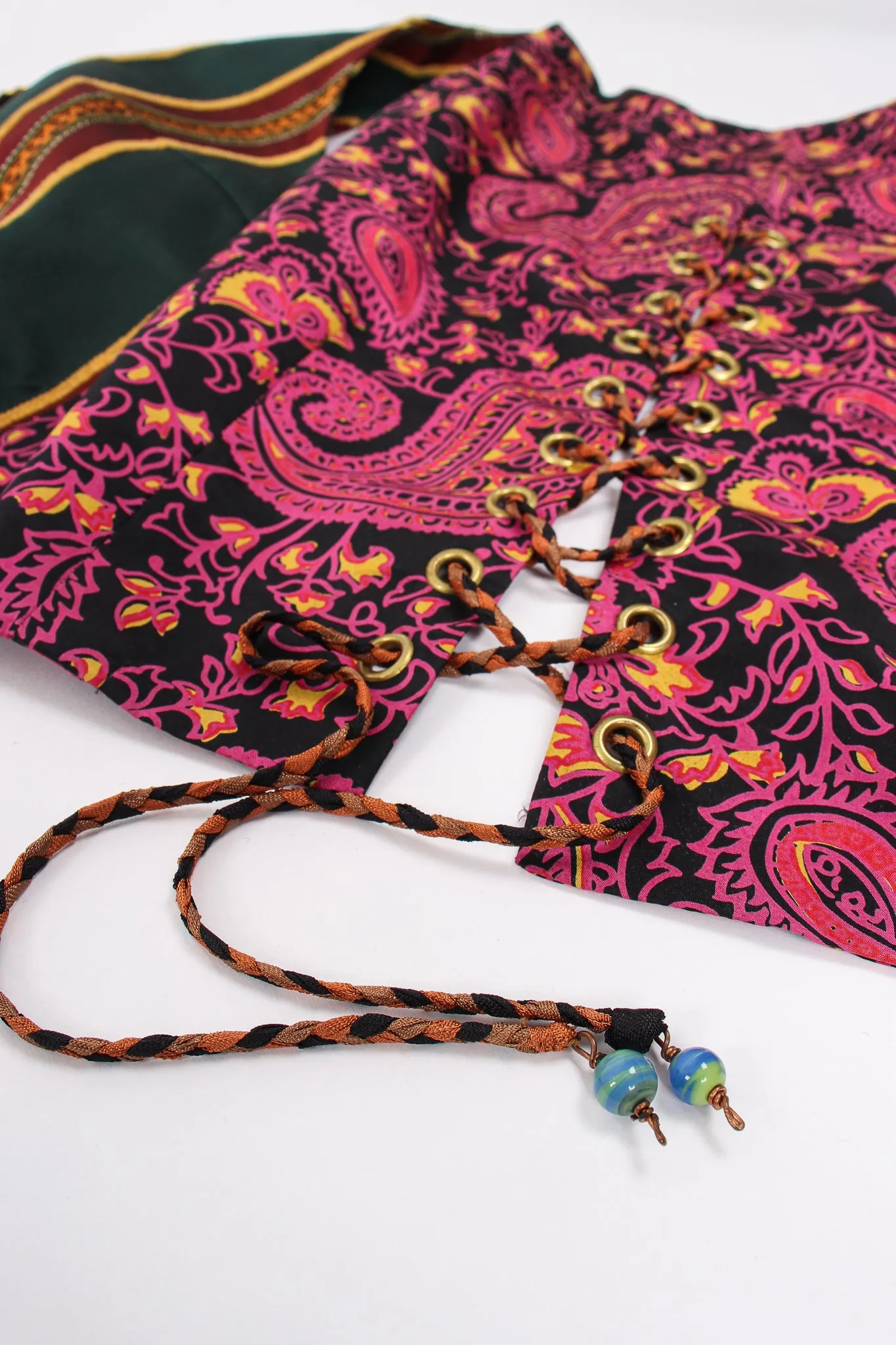 Mixed Print Silk Vest