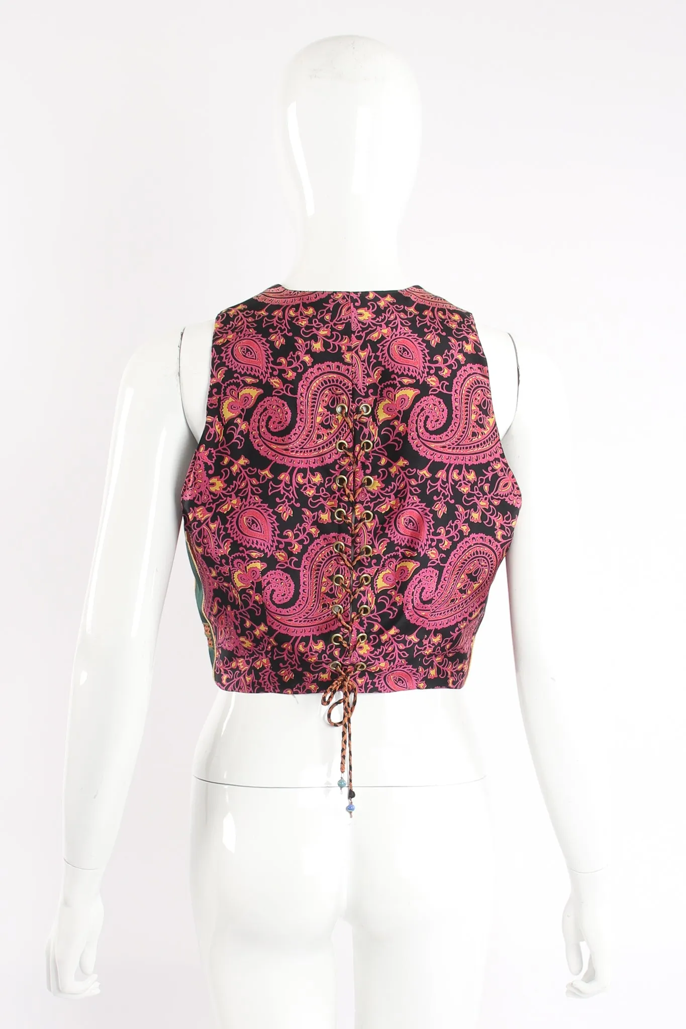 Mixed Print Silk Vest