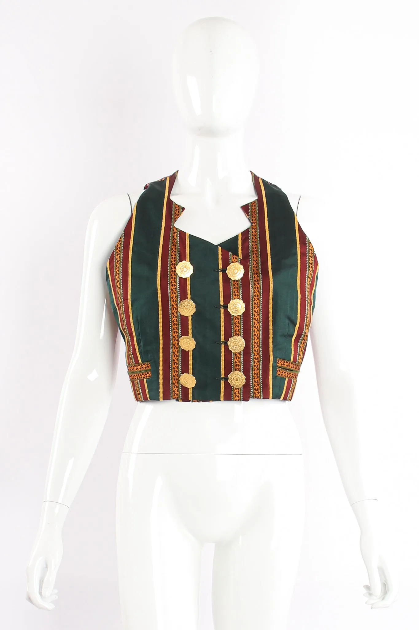 Mixed Print Silk Vest