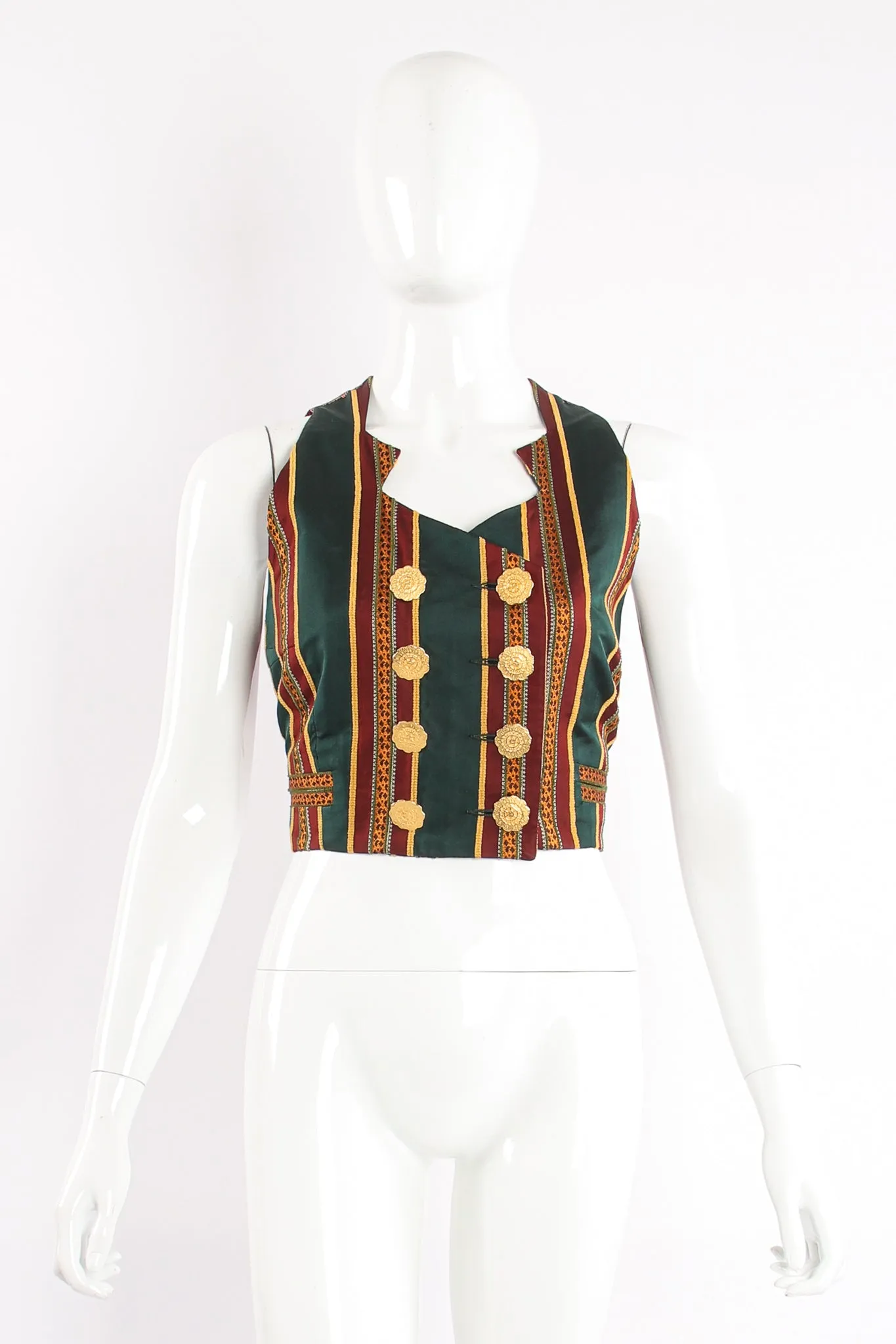 Mixed Print Silk Vest
