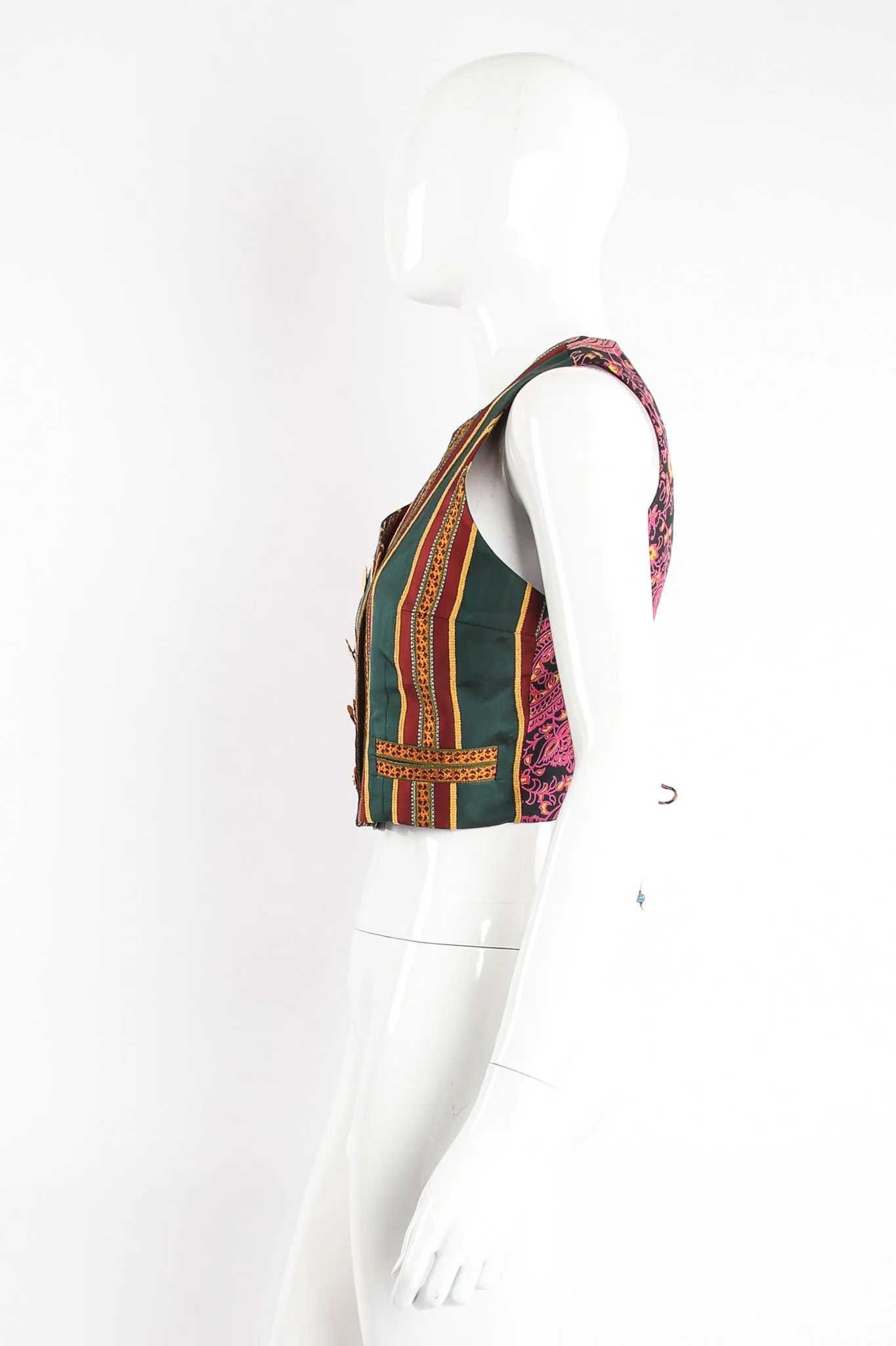 Mixed Print Silk Vest