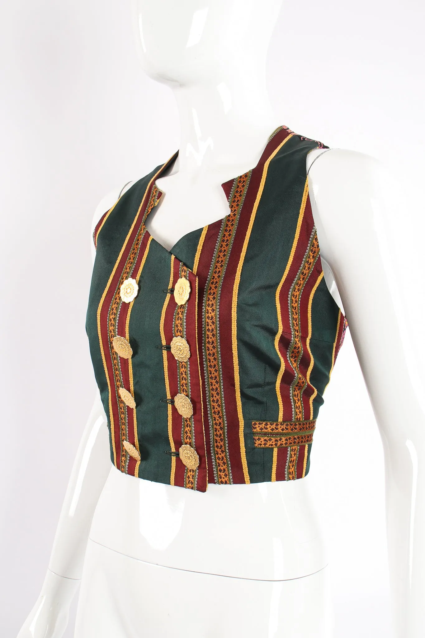 Mixed Print Silk Vest