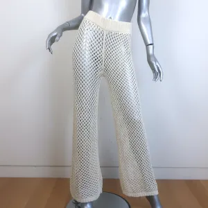 Monday Swimwear Athens Crochet Pants Ivory Cotton-Blend Size Small NEW