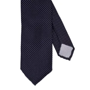 Navy Pin Dot Print Tie