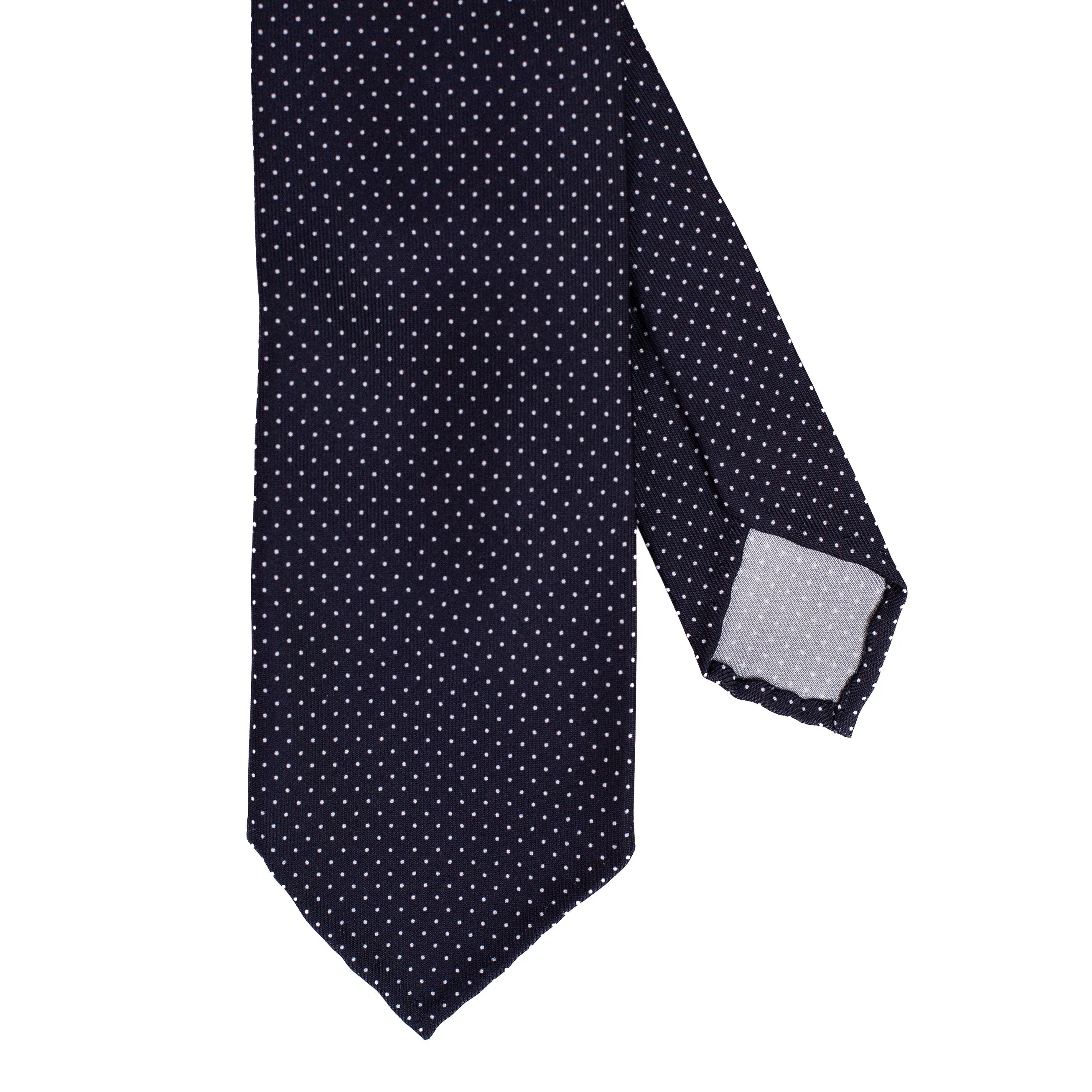 Navy Pin Dot Print Tie