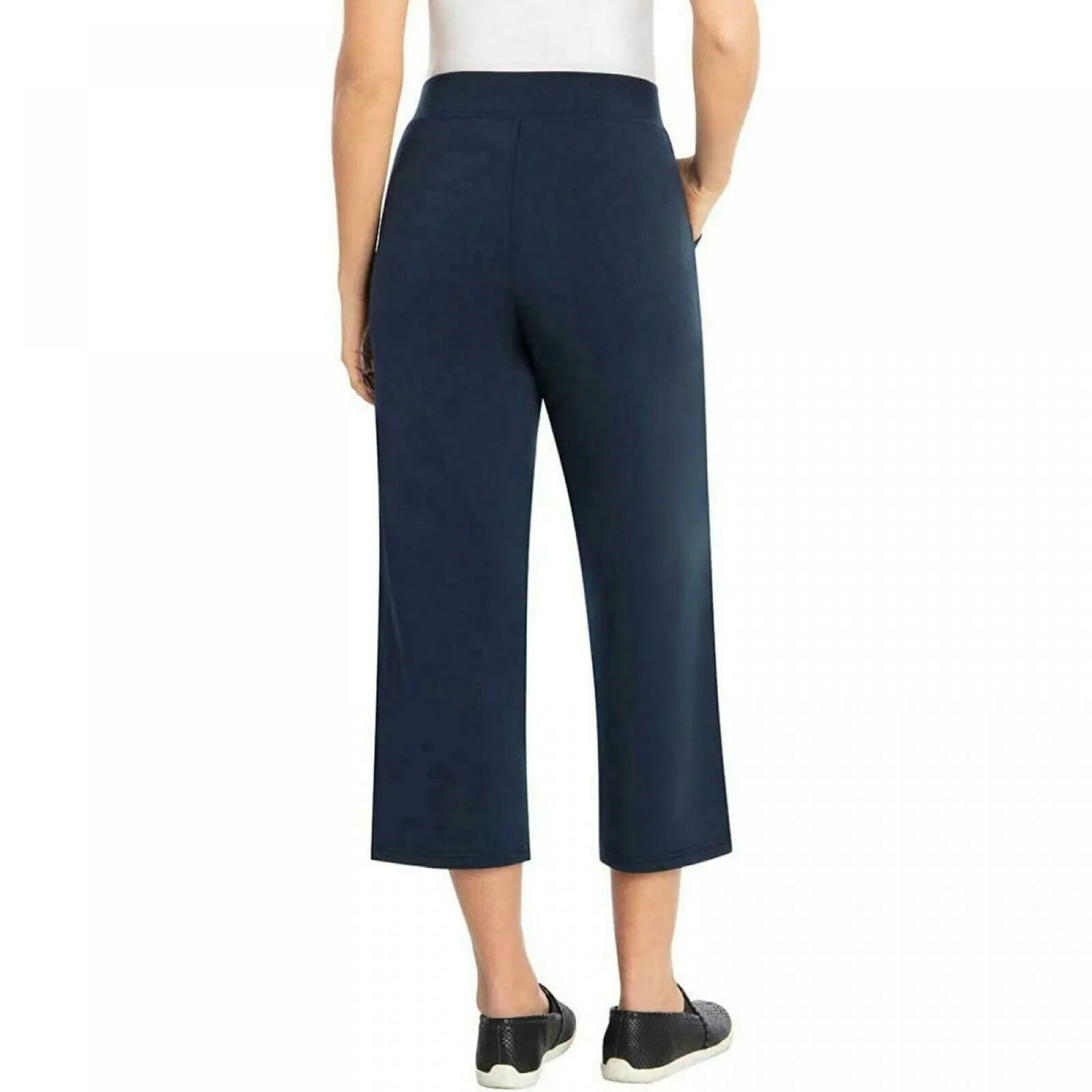New Sentimental Women's Wide Waistband Cropped Soft Knit Pants. 1369425-NEW L