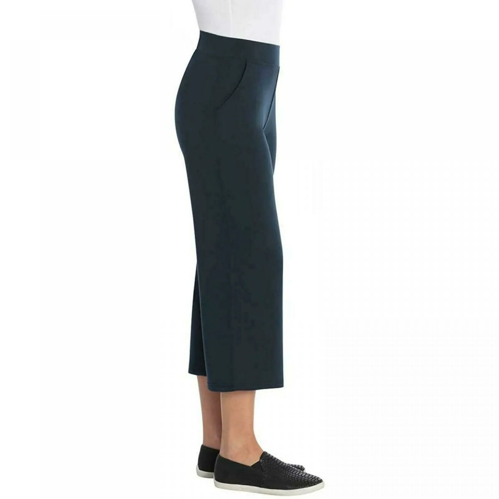 New Sentimental Women's Wide Waistband Cropped Soft Knit Pants. 1369425-NEW L