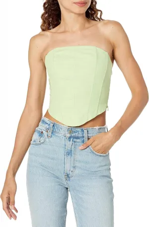 Nia Women's Linen Blend Marissa Corset Lime Green M