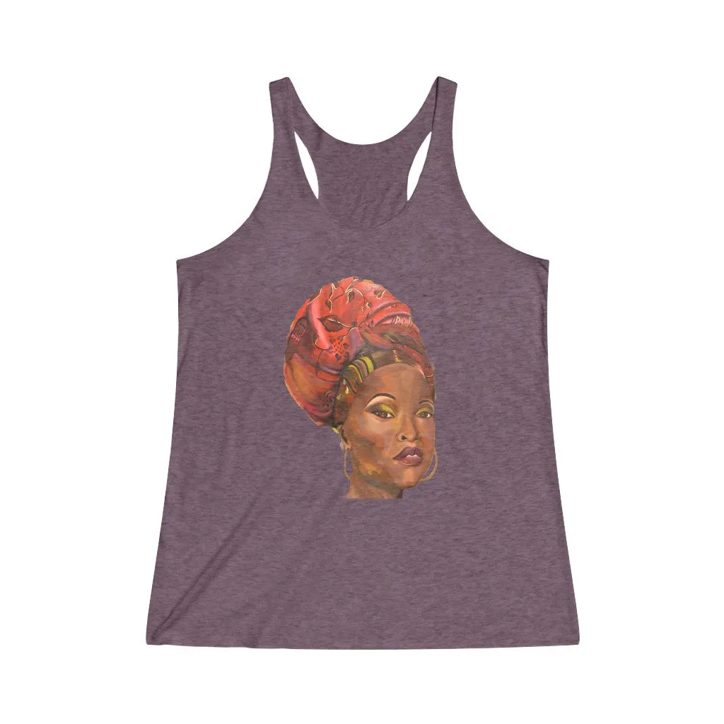 NUBIAN QUEEN - Women's Tri-Blend Racerback Tank