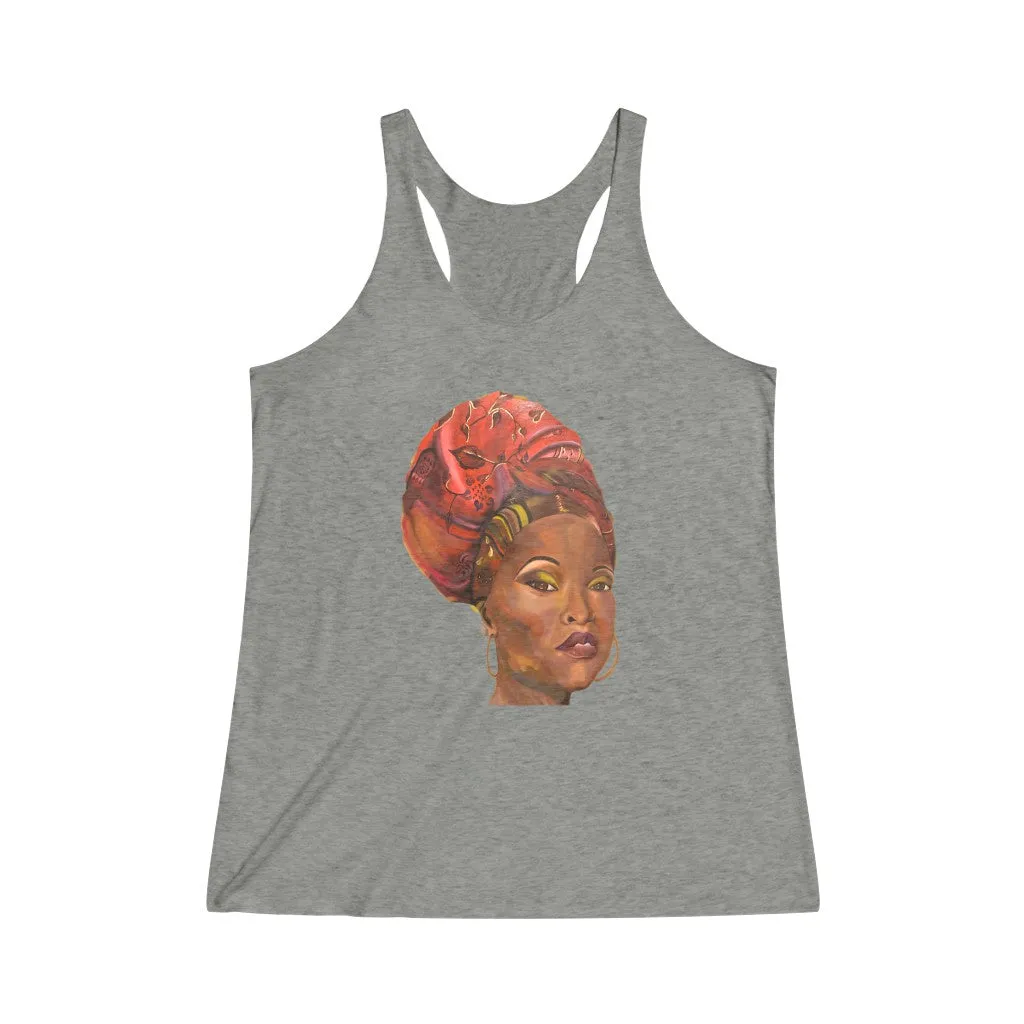 NUBIAN QUEEN - Women's Tri-Blend Racerback Tank