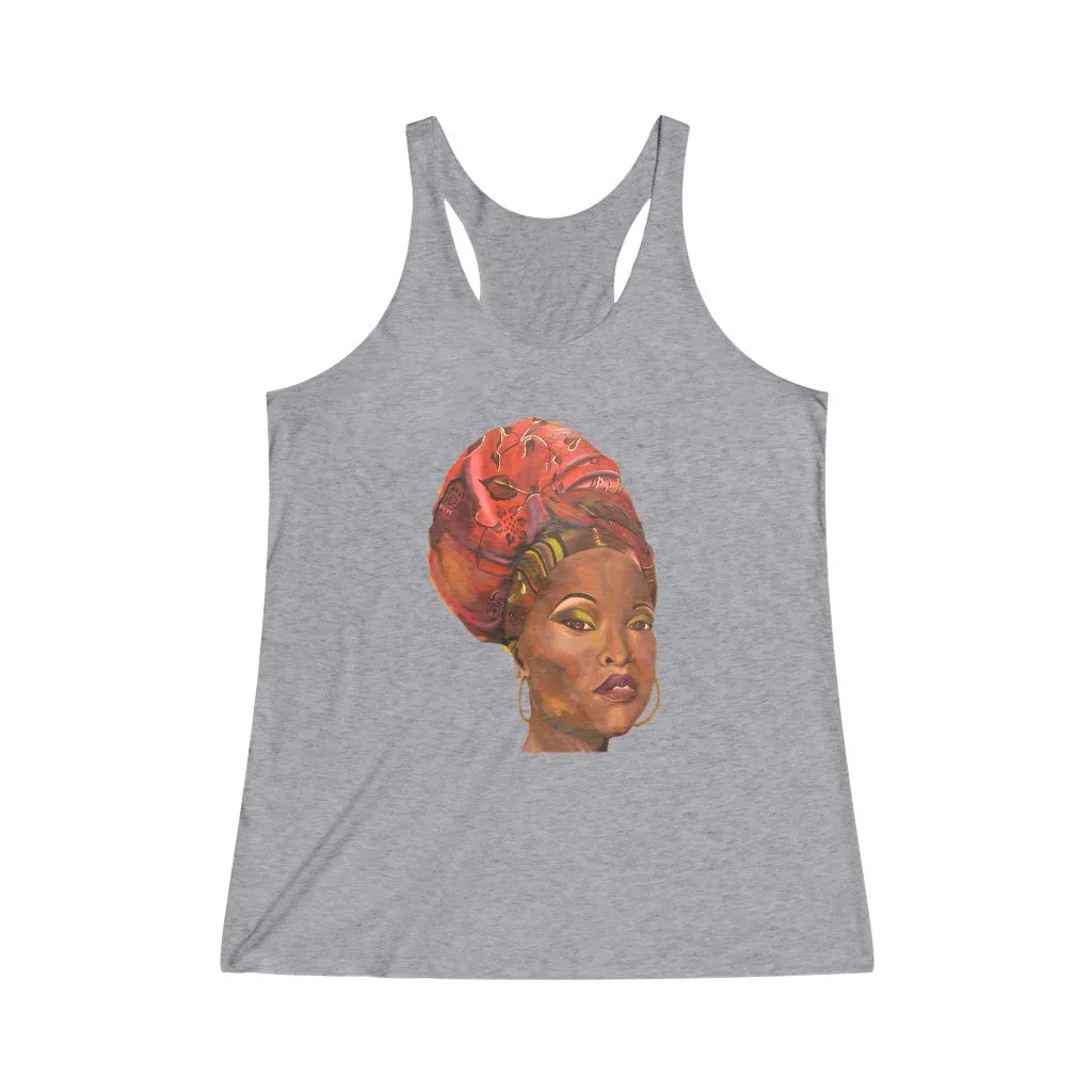 NUBIAN QUEEN - Women's Tri-Blend Racerback Tank