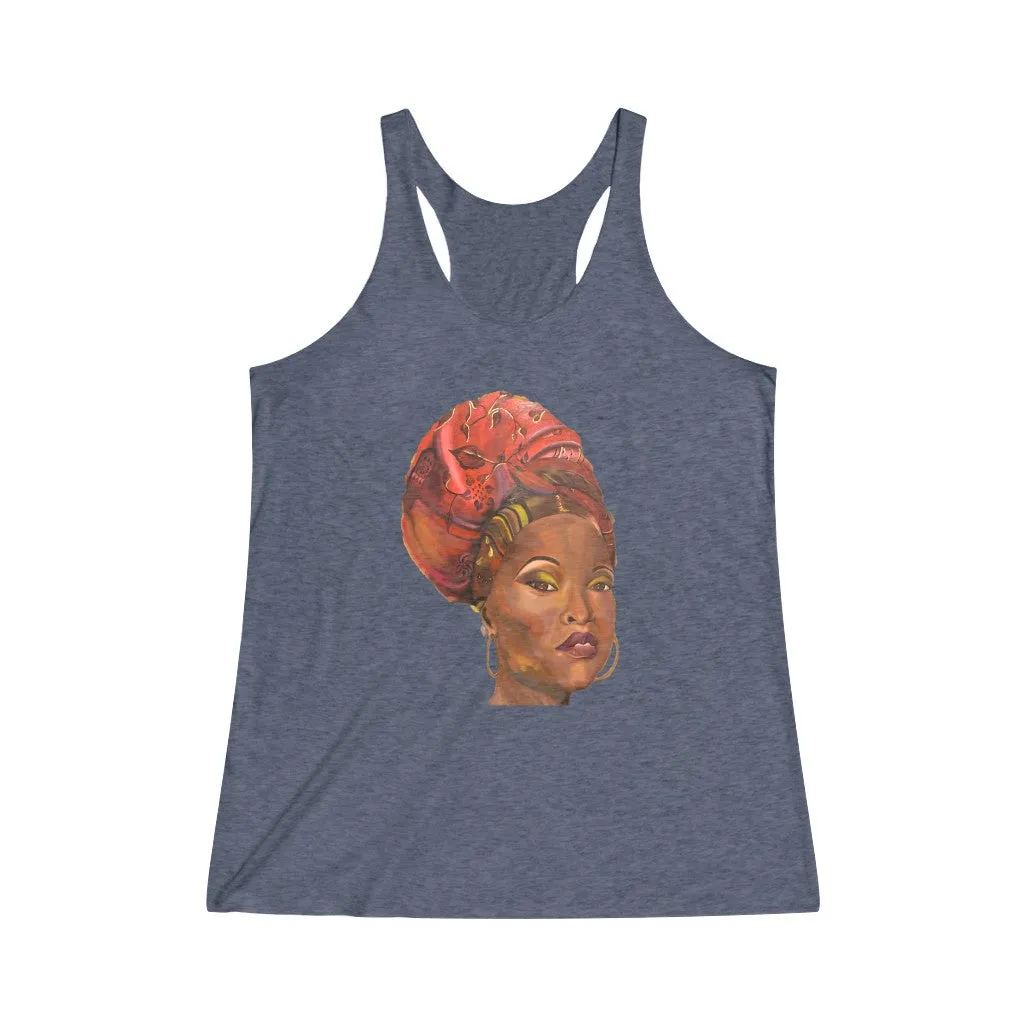 NUBIAN QUEEN - Women's Tri-Blend Racerback Tank
