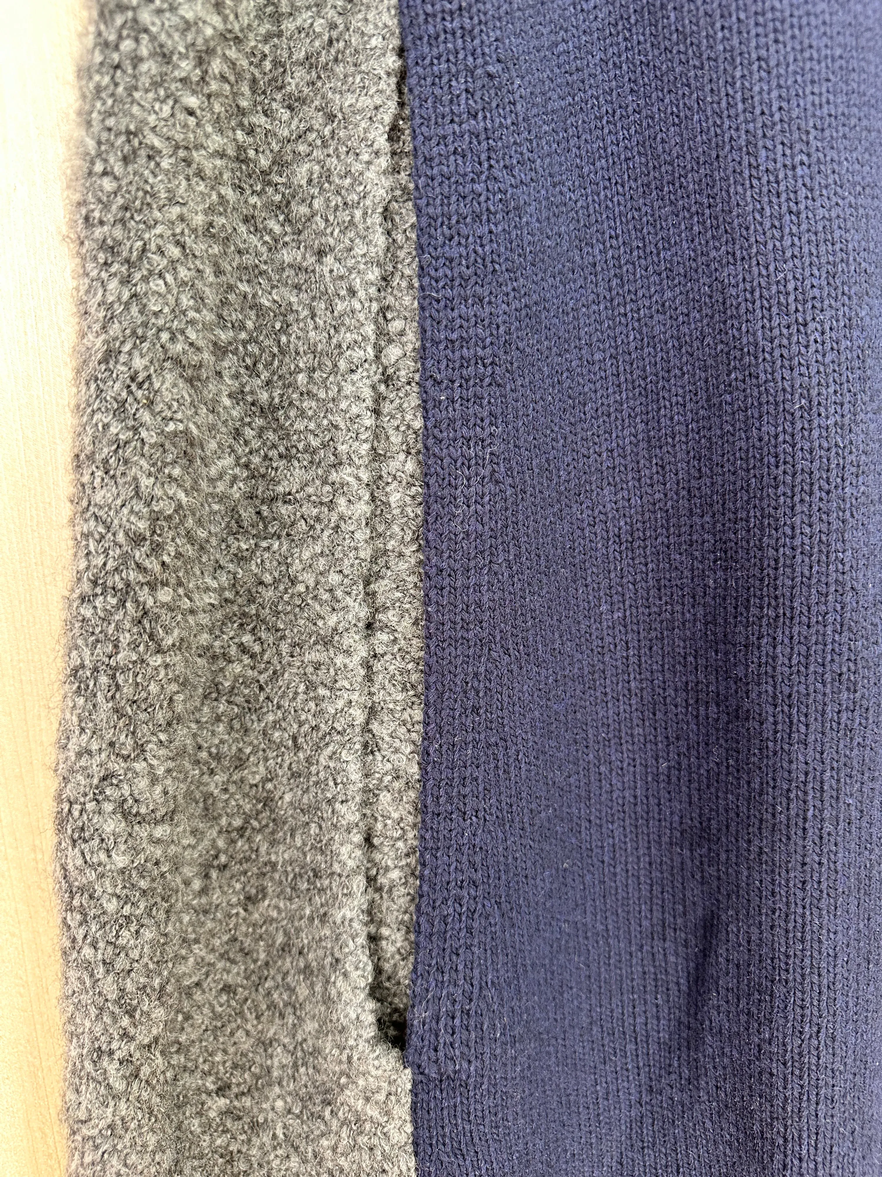 NWT - DKNY navy blue grey Wool Silk Cashmere Poncho Cape Sweater - M / L