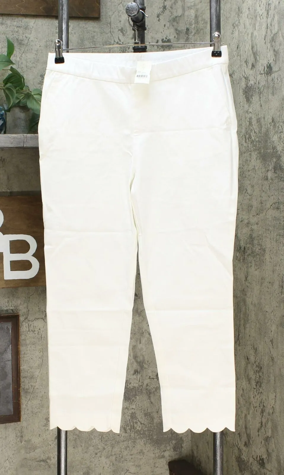 NWT Lemon Way Women's Flawless Twill Scallop Hem Crop Pants 10 14 16