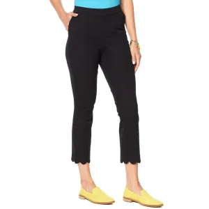 NWT Lemon Way Women's Flawless Twill Scallop Hem Crop Pants 10 14 16