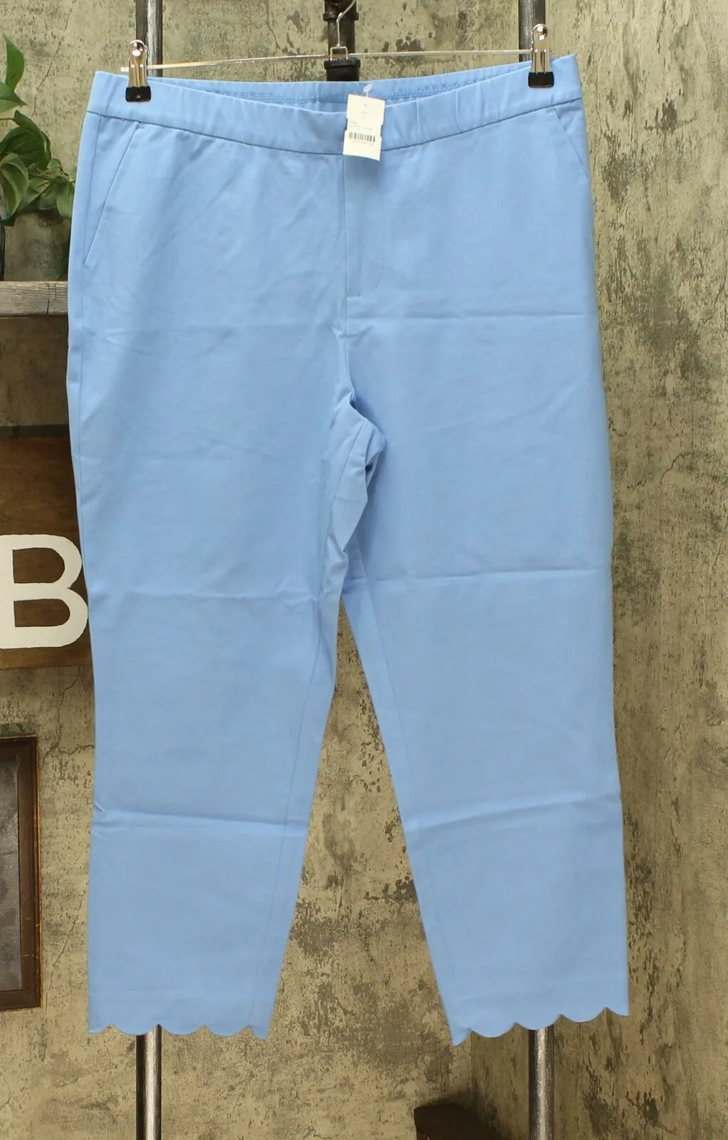 NWT Lemon Way Women's Flawless Twill Scallop Hem Crop Pants 10 14 16