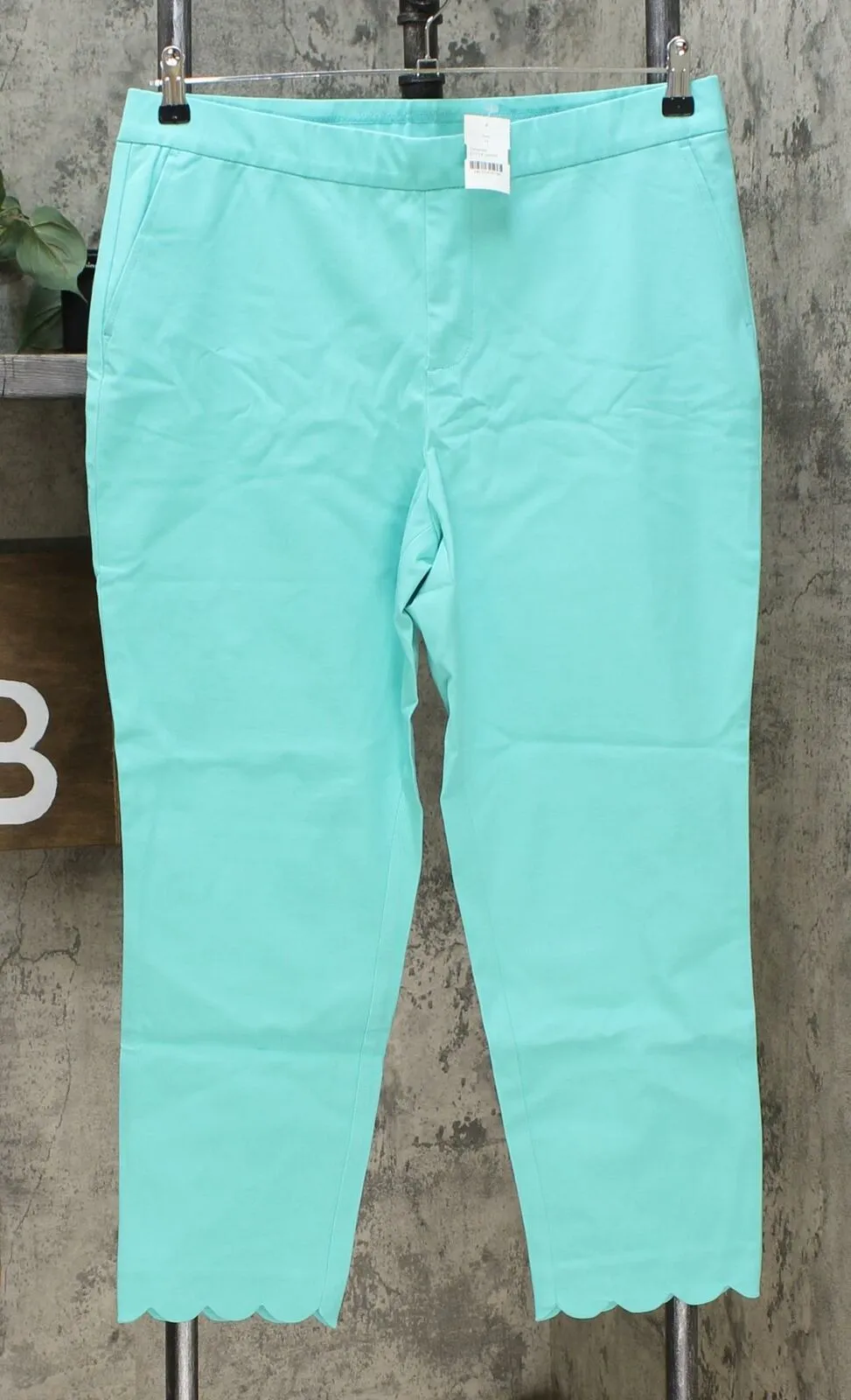 NWT Lemon Way Women's Flawless Twill Scallop Hem Crop Pants 10 14 16
