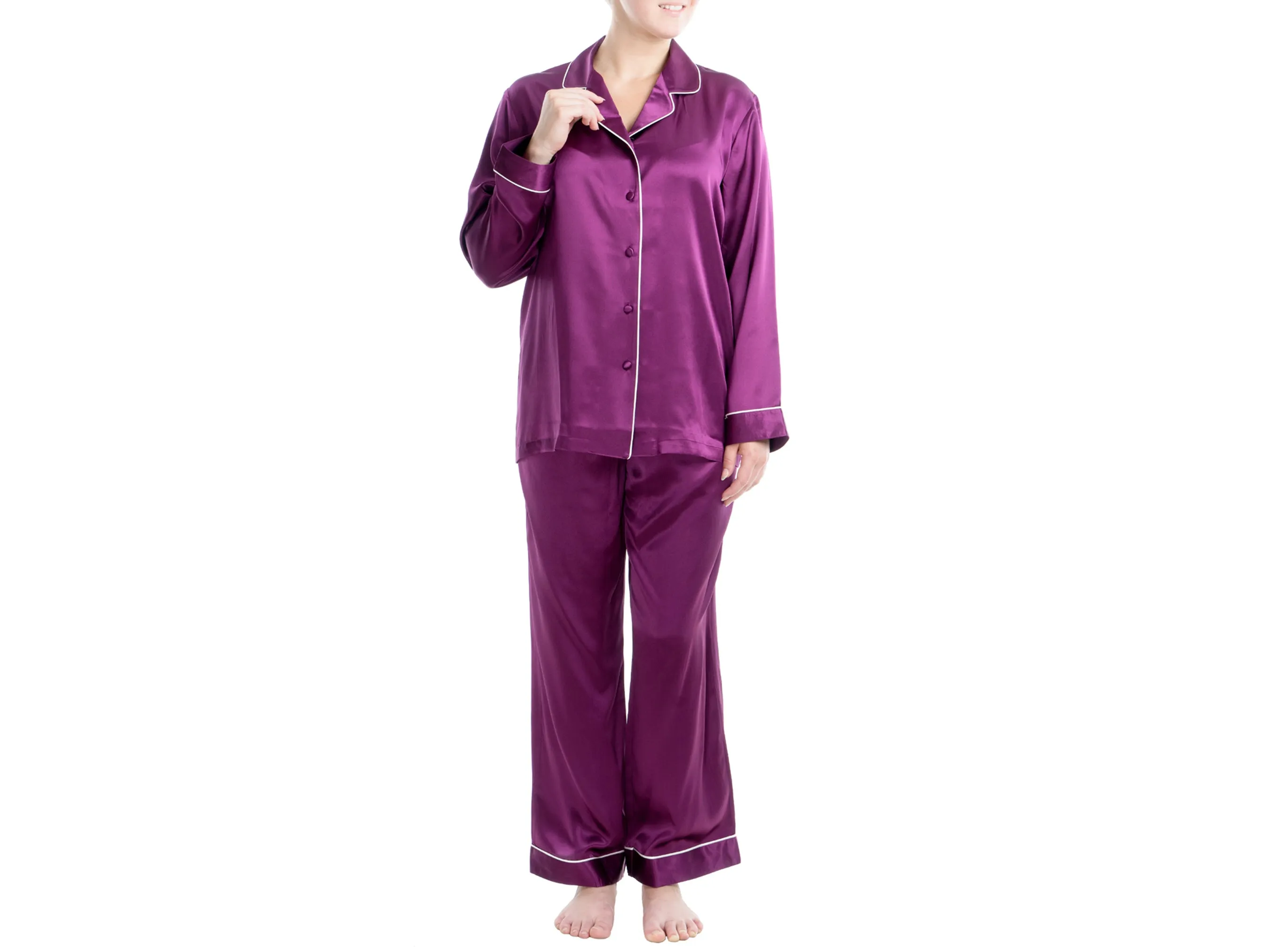 Oscar Rossa Women's Luxury Mulberry Silk Sleepwear 100% Silk Pajamas Set