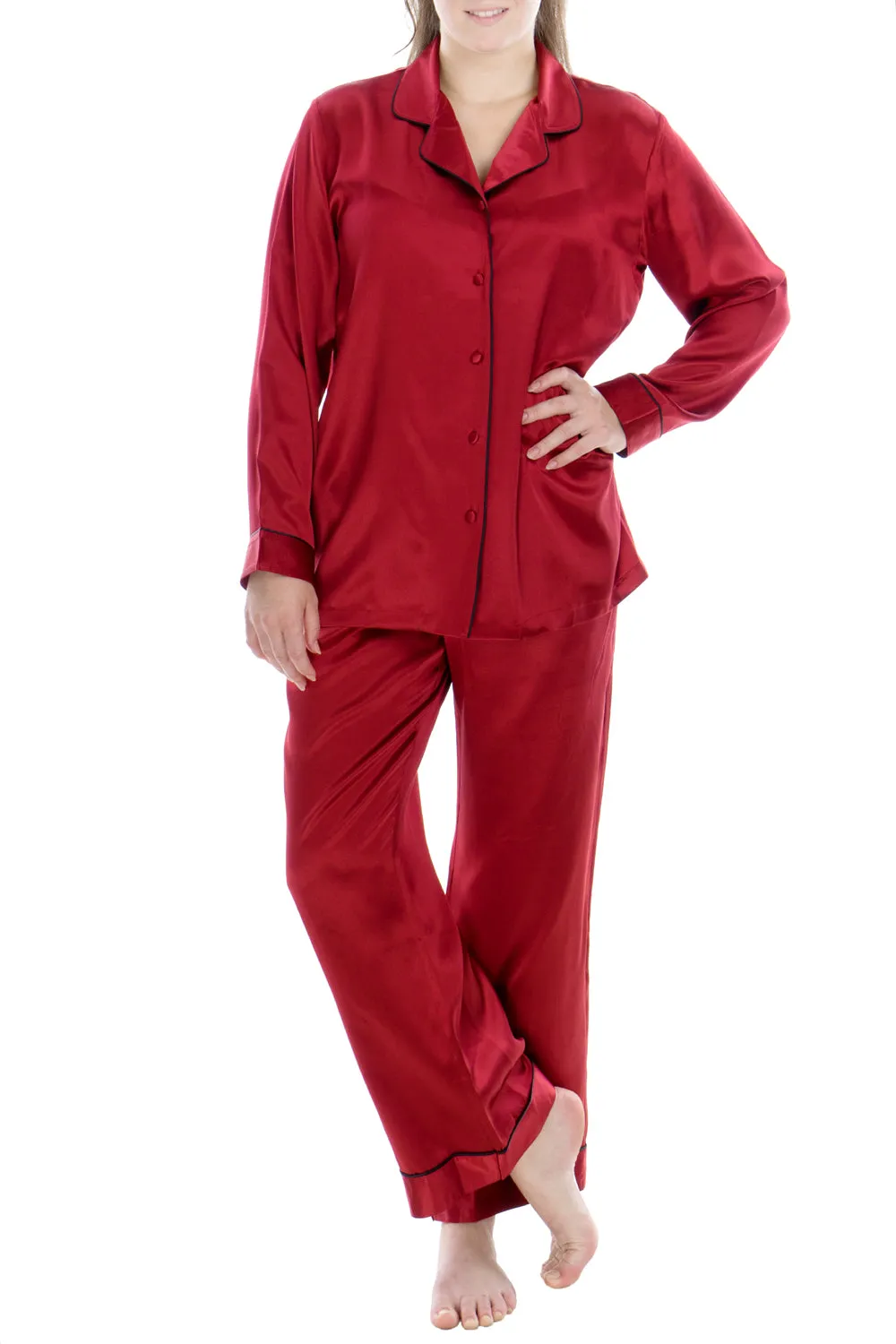 Oscar Rossa Women's Luxury Mulberry Silk Sleepwear 100% Silk Pajamas Set