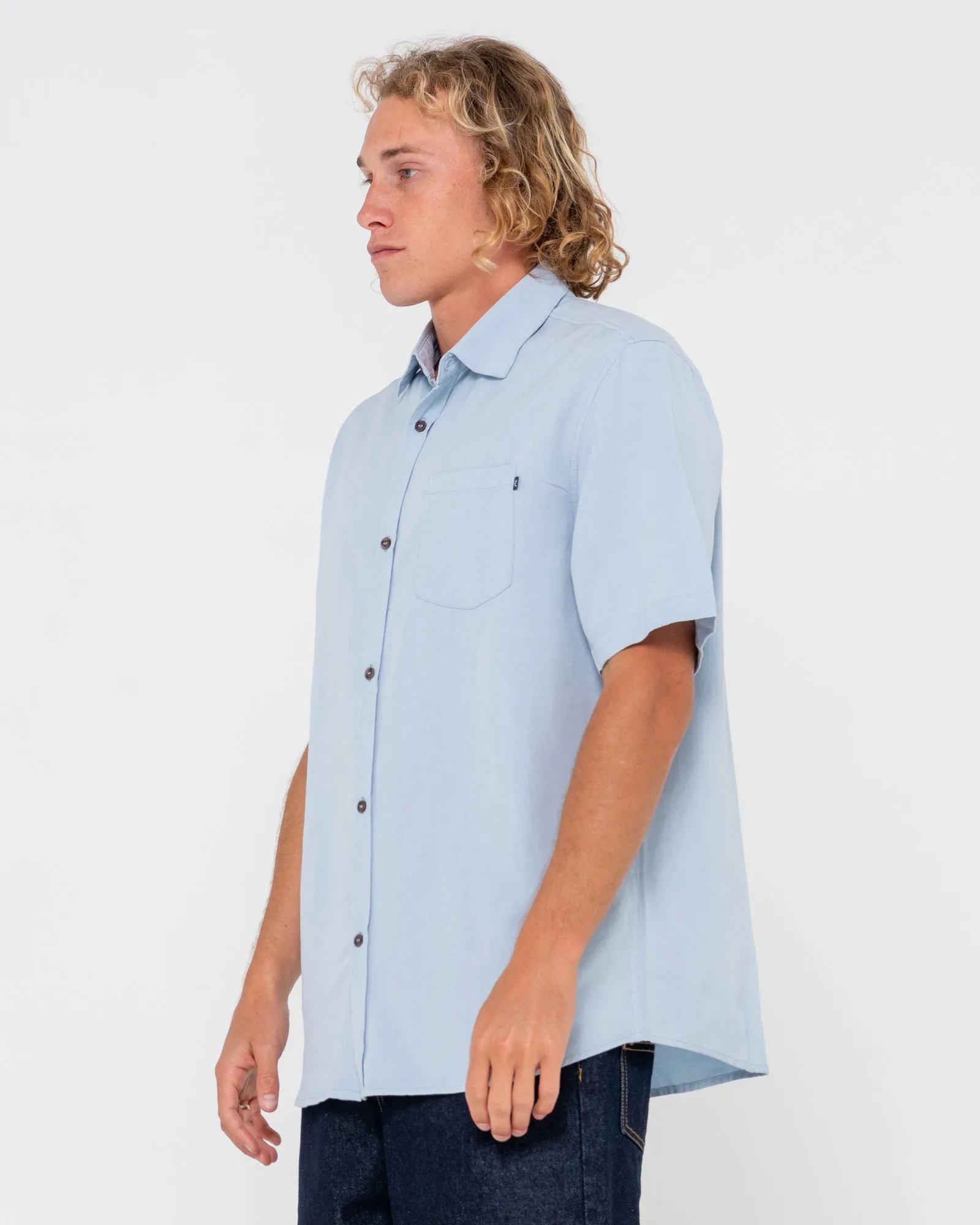 Overtone Short Sleeve Linen Shirt
