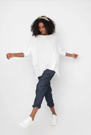 Ozai White Crinkle Blouse
