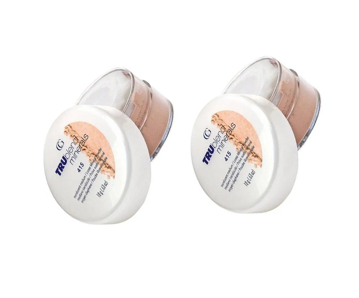 Pack of 2 CoverGirl tru BLEND Minerals Loose Mineral Powder, Translucent Medium 415