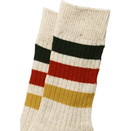 Park Stripe Crew Socks, White Stripes