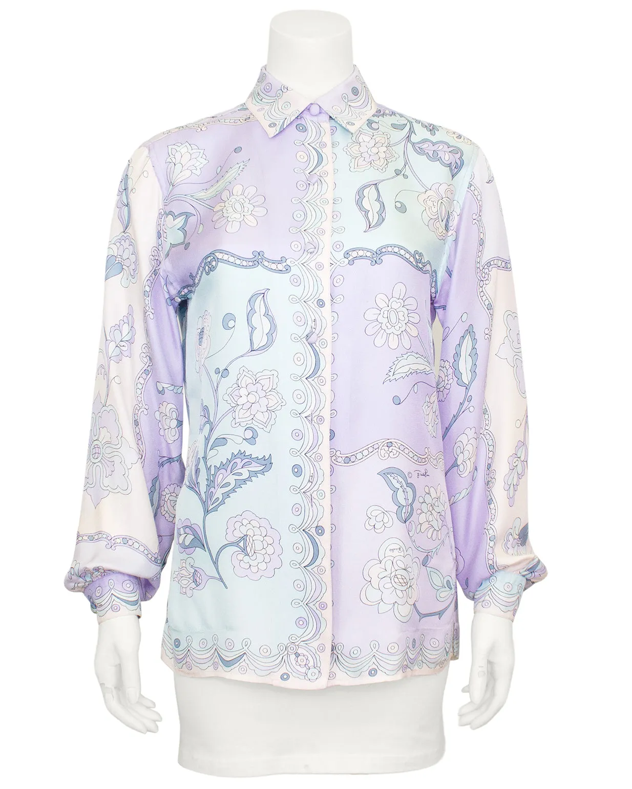 Pastel Floral Silk Shirt