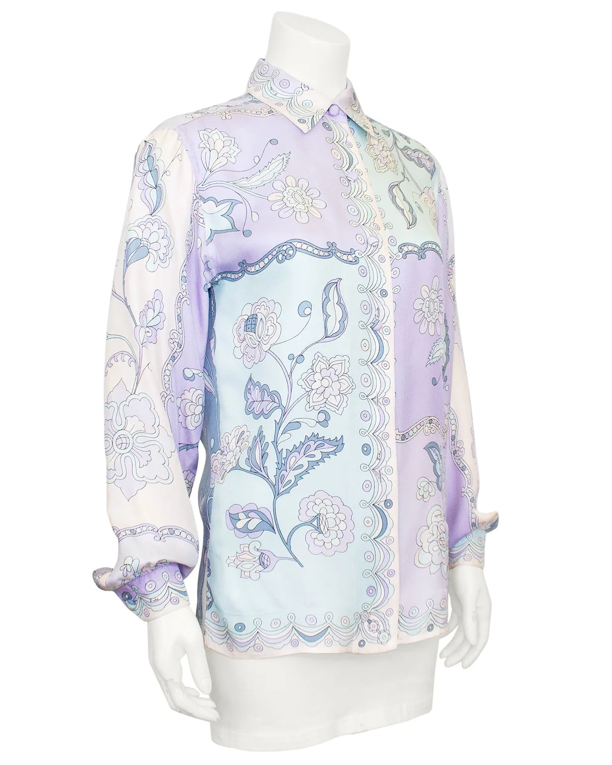 Pastel Floral Silk Shirt