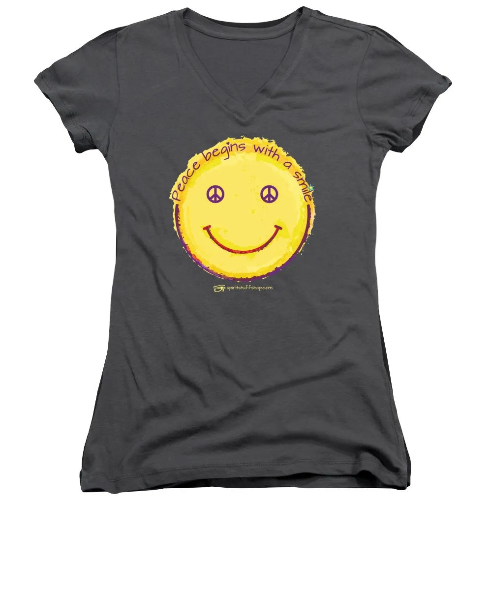Peace Begins With A Smile - Women's V-Neck