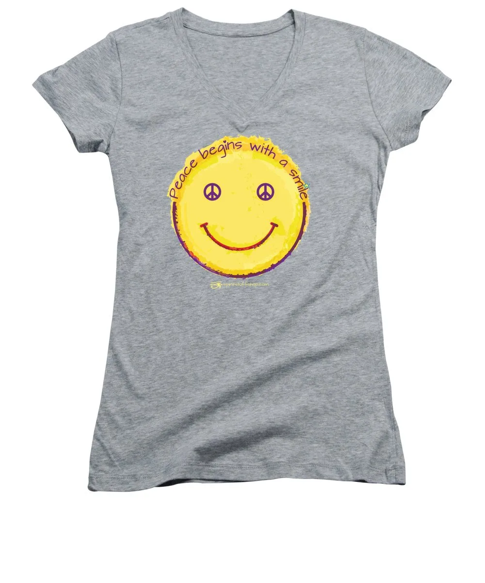 Peace Begins With A Smile - Women's V-Neck