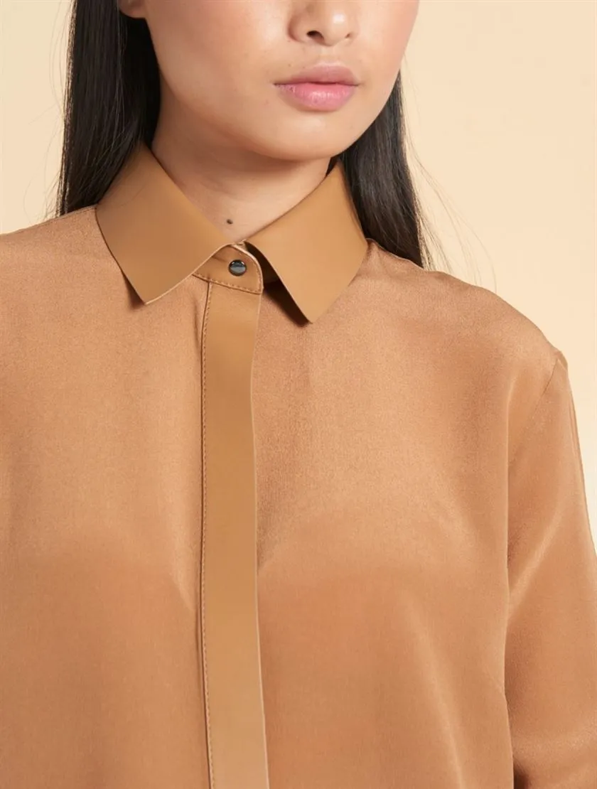 Perona   -   Womens-Shirts & Tops-Shirts -Miki-Pwa-Ss24-610-Xxs-Camel