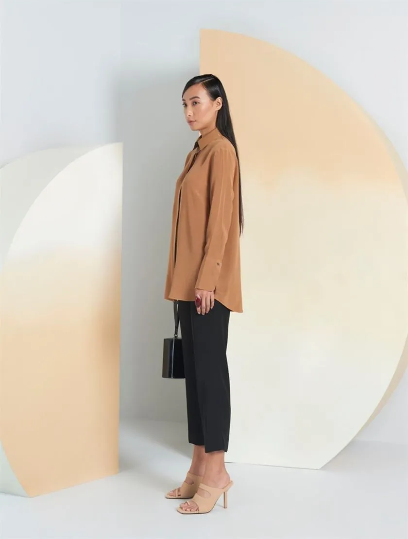 Perona   -   Womens-Shirts & Tops-Shirts -Miki-Pwa-Ss24-610-Xxs-Camel