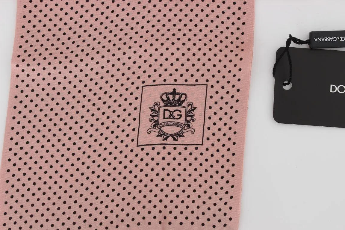 Pink Polka Dotted Silk Scarf